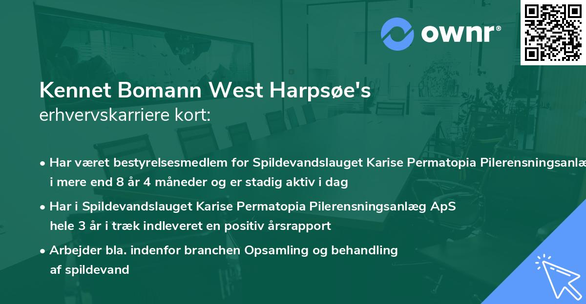 Kennet Bomann West Harpsøe's erhvervskarriere kort