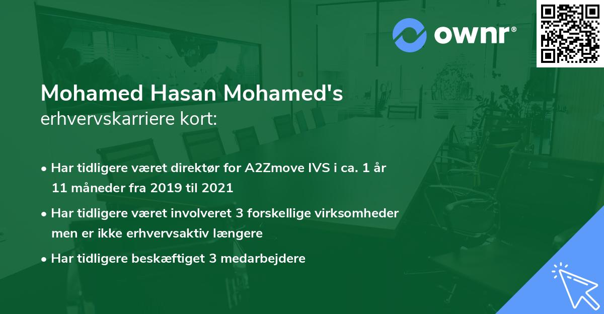 Mohamed Hasan Mohamed's erhvervskarriere kort