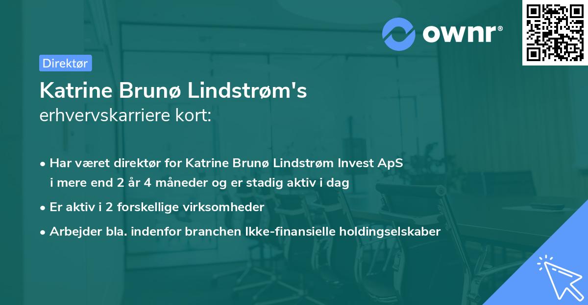 Katrine Brunø Lindstrøm's erhvervskarriere kort