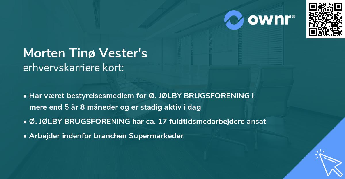 Morten Tinø Vester's erhvervskarriere kort