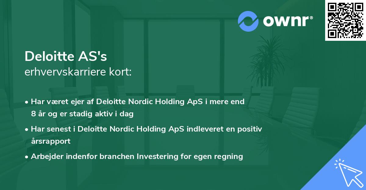 Deloitte AS's erhvervskarriere kort