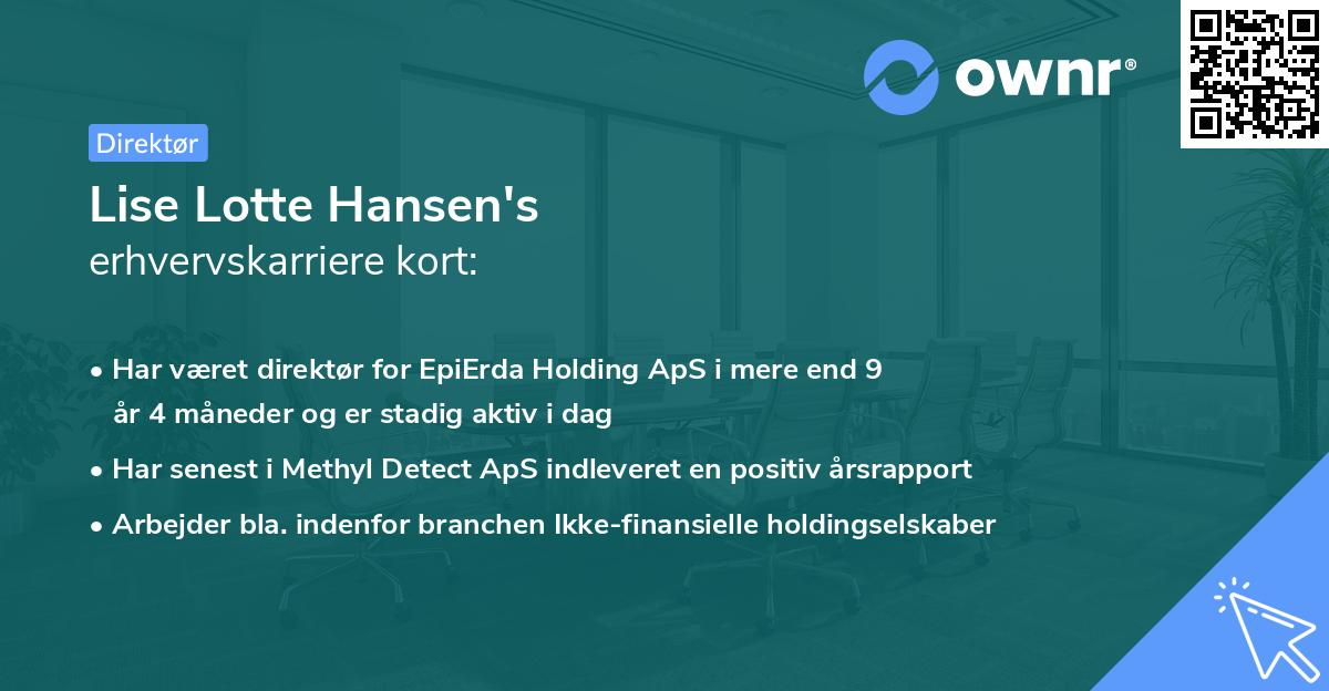 Lise Lotte Hansen's erhvervskarriere kort