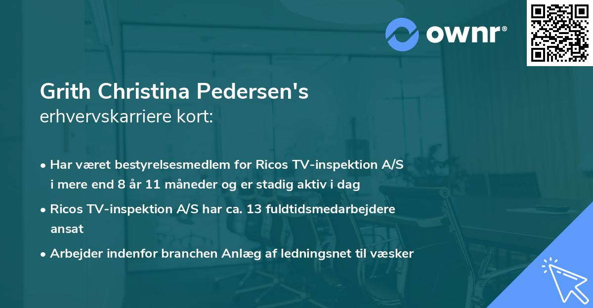 Grith Christina Pedersen's erhvervskarriere kort