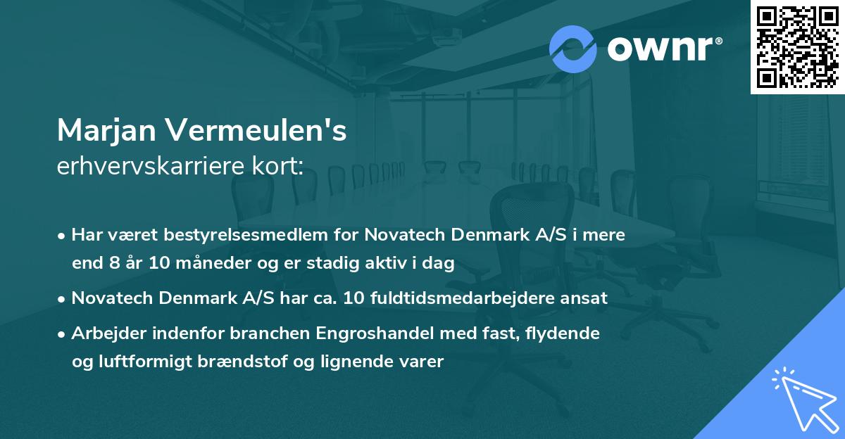 Marjan Vermeulen's erhvervskarriere kort