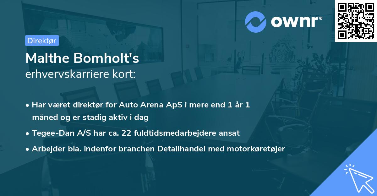 Malthe Bomholt's erhvervskarriere kort