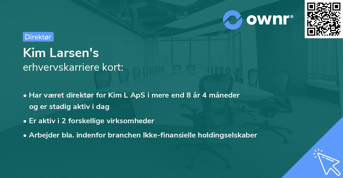 Kim Larsen's erhvervskarriere kort