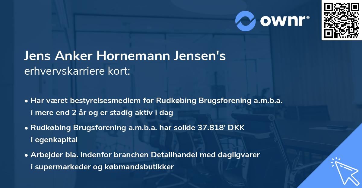 Jens Anker Hornemann Jensen's erhvervskarriere kort