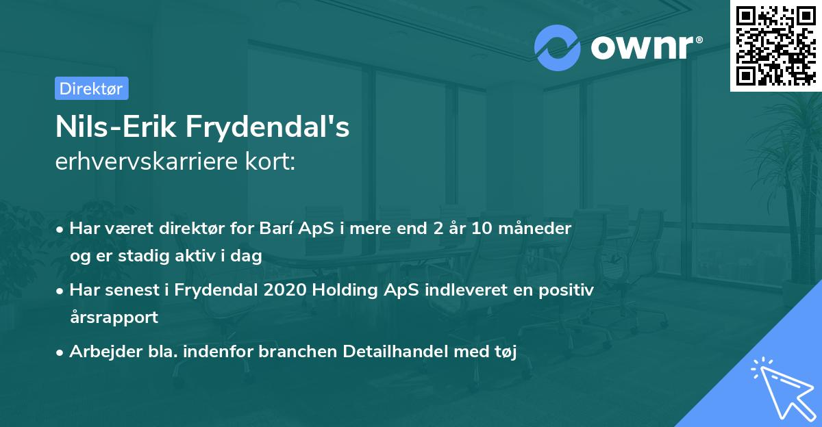 Nils-Erik Frydendal's erhvervskarriere kort
