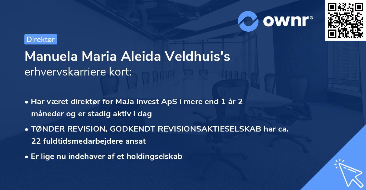 Manuela Maria Aleida Veldhuis's erhvervskarriere kort