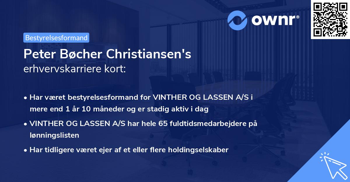 Peter Bøcher Christiansen's erhvervskarriere kort