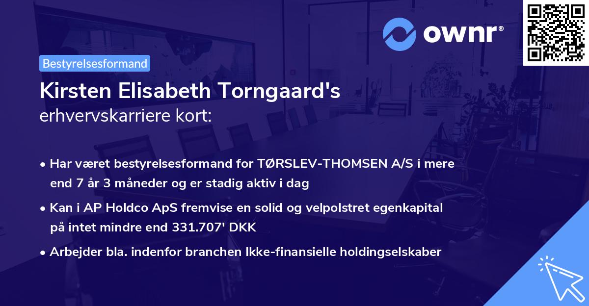 Kirsten Elisabeth Torngaard's erhvervskarriere kort