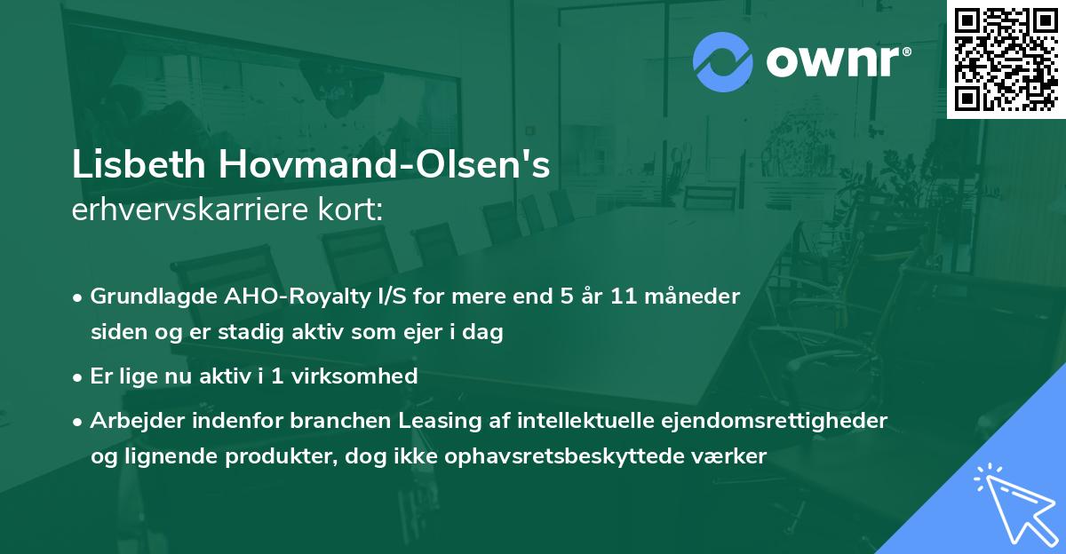 Lisbeth Hovmand-Olsen's erhvervskarriere kort