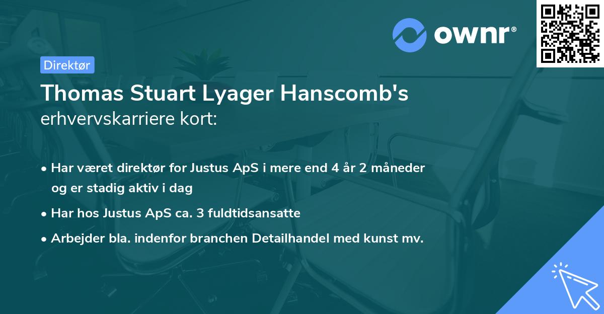 Thomas Stuart Lyager Hanscomb's erhvervskarriere kort