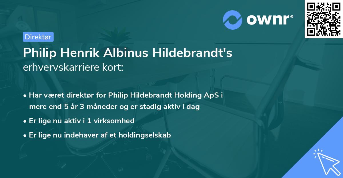 Philip Henrik Albinus Hildebrandt's erhvervskarriere kort