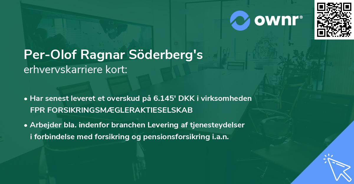 Per-Olof Ragnar Söderberg's erhvervskarriere kort