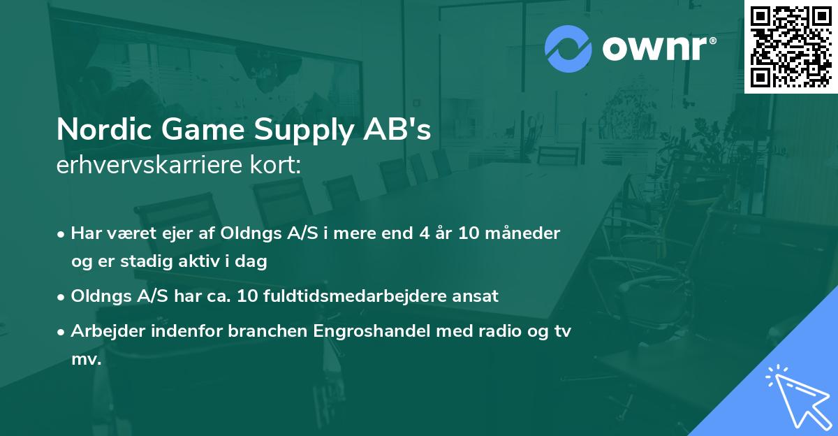 Nordic Game Supply AB's erhvervskarriere kort