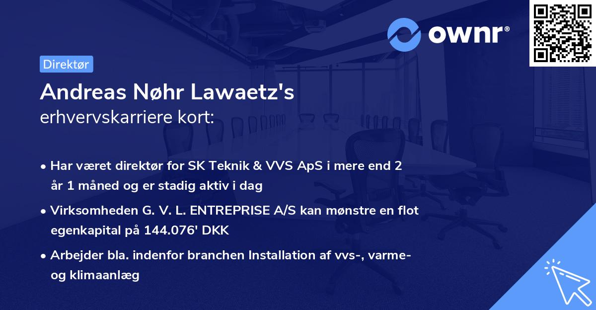 Andreas Nøhr Lawaetz's erhvervskarriere kort