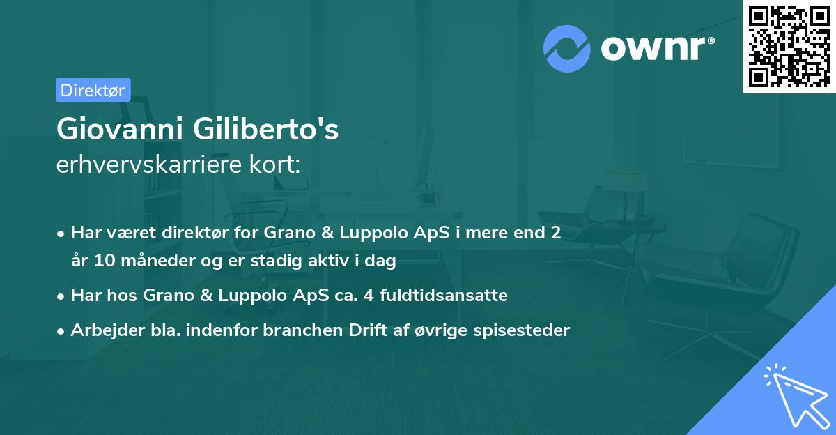 Giovanni Giliberto's erhvervskarriere kort