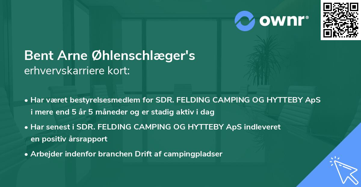 Bent Arne Øhlenschlæger's erhvervskarriere kort