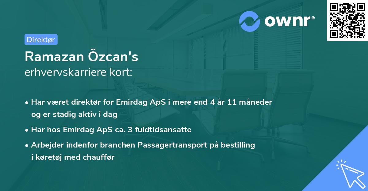 Ramazan Özcan's erhvervskarriere kort