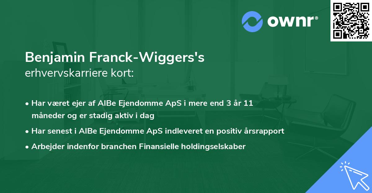 Benjamin Franck-Wiggers's erhvervskarriere kort