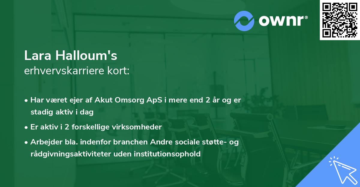 Lara Halloum's erhvervskarriere kort