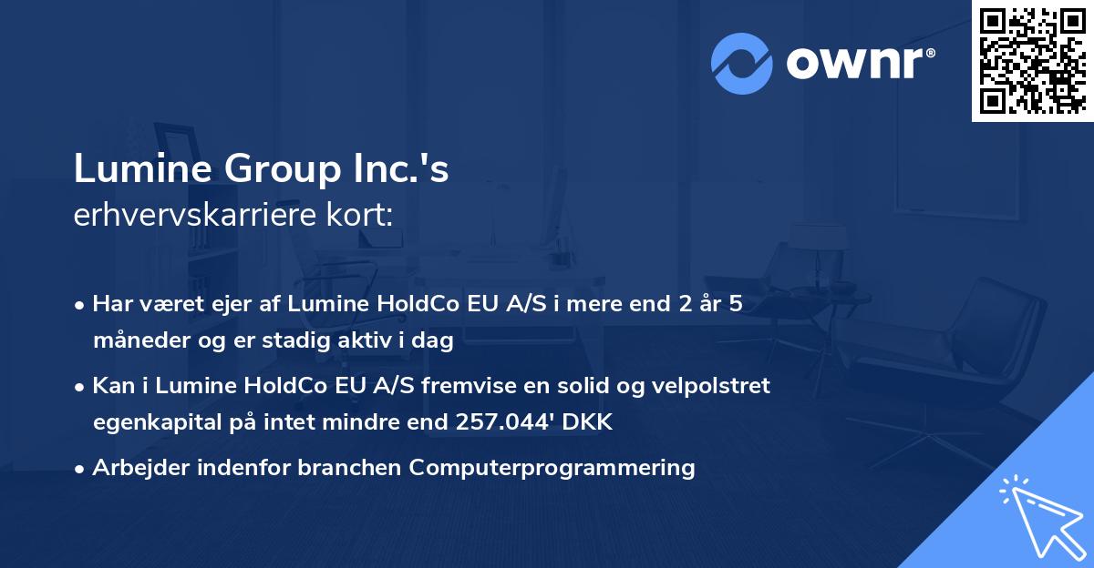 Lumine Group Inc.'s erhvervskarriere kort