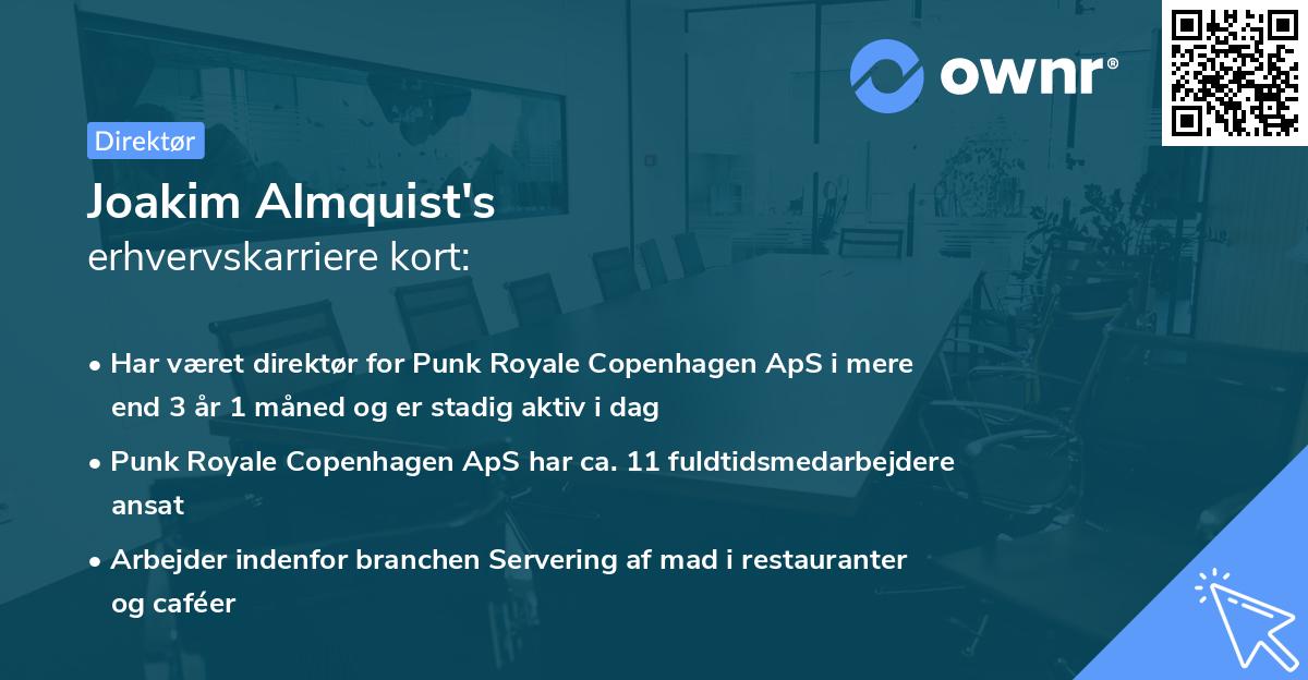 Joakim Almquist's erhvervskarriere kort