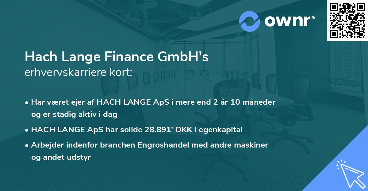 Hach Lange Finance GmbH's erhvervskarriere kort