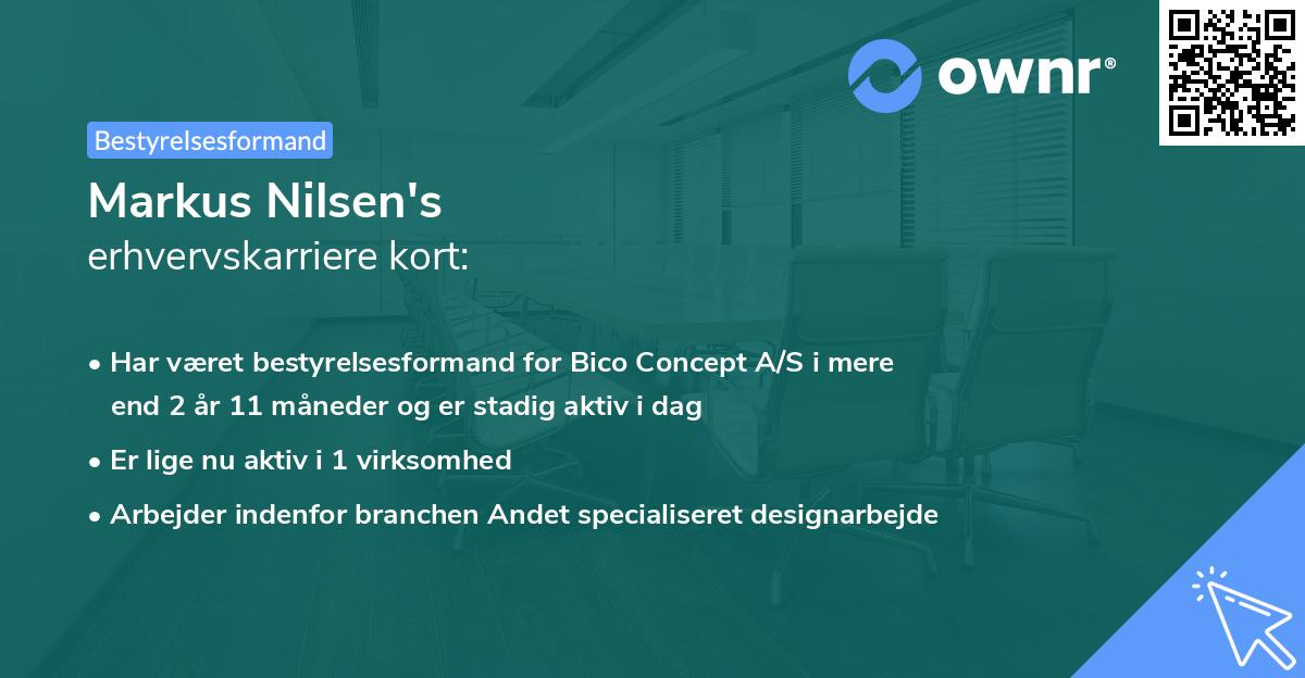 Markus Nilsen's erhvervskarriere kort