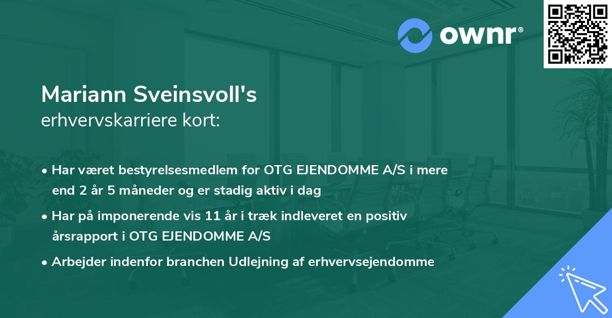 Mariann Sveinsvoll's erhvervskarriere kort