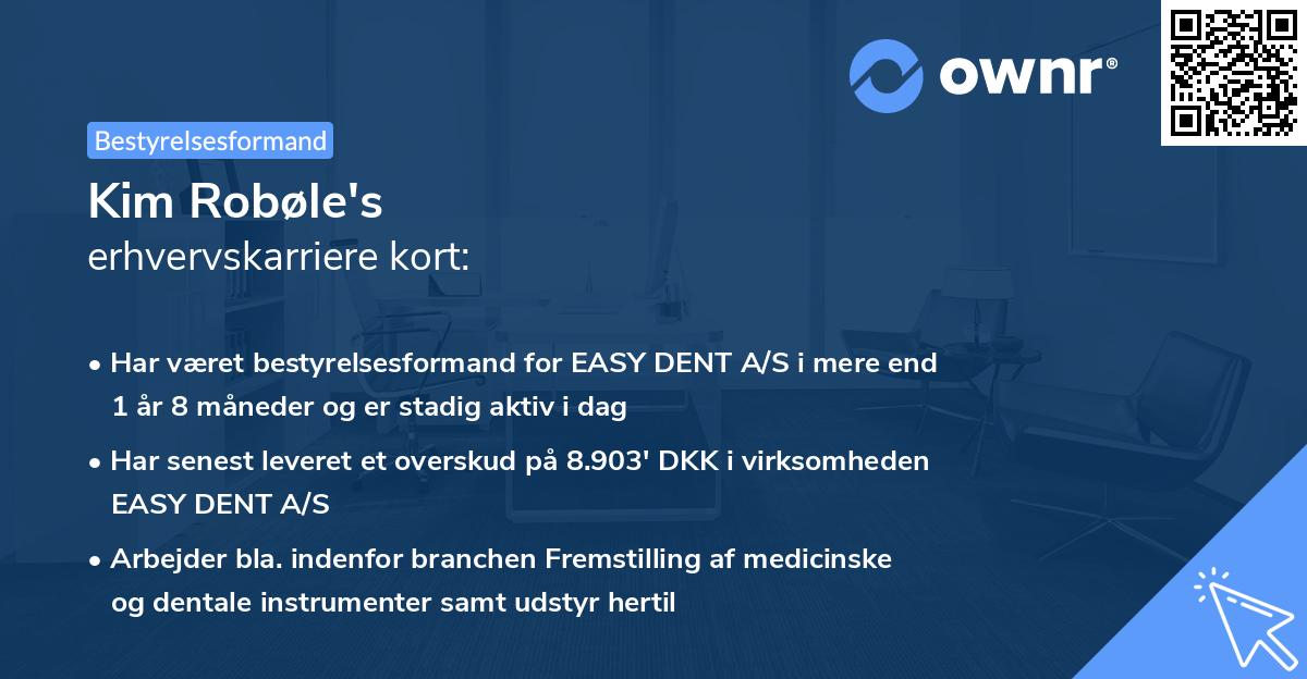 Kim Robøle's erhvervskarriere kort