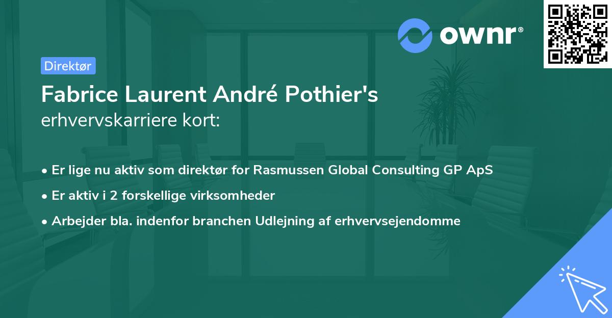 Fabrice Laurent André Pothier's erhvervskarriere kort