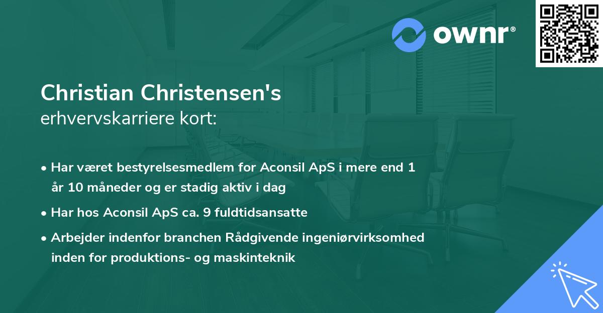 Christian Christensen's erhvervskarriere kort