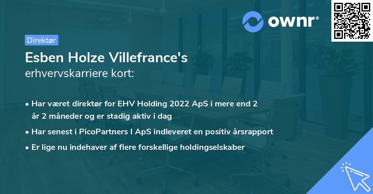 Esben Holze Villefrance's erhvervskarriere kort