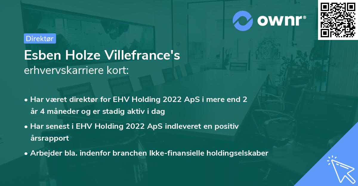 Esben Holze Villefrance's erhvervskarriere kort