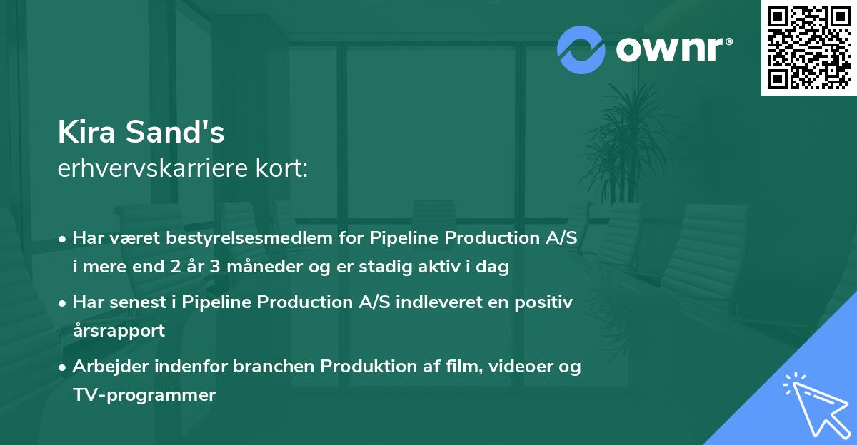 Kira Sand's erhvervskarriere kort