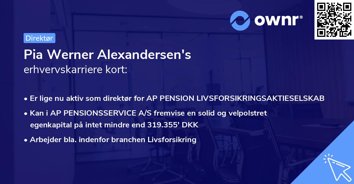 Pia Werner Alexandersen's erhvervskarriere kort