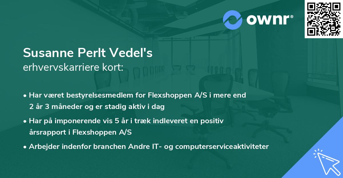 Susanne Perlt Vedel's erhvervskarriere kort