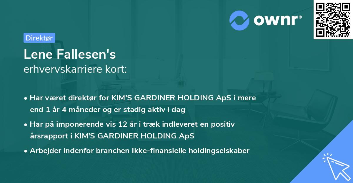 Lene Fallesen's erhvervskarriere kort