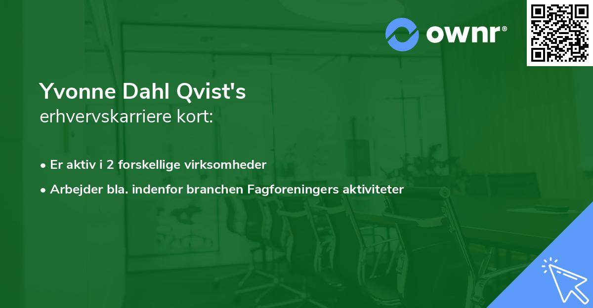 Yvonne Dahl Qvist's erhvervskarriere kort