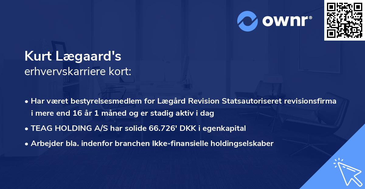 Kurt Lægaard's erhvervskarriere kort