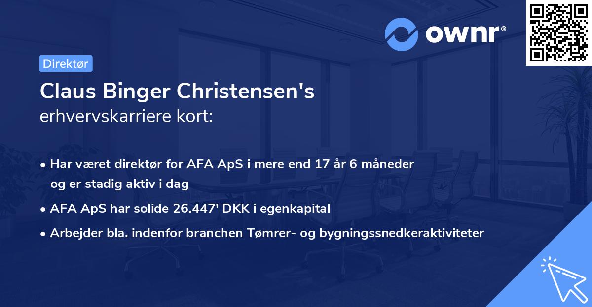 Claus Binger Christensen's erhvervskarriere kort