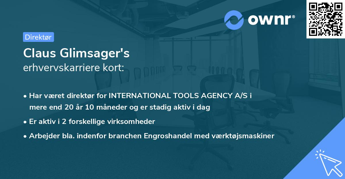 Claus Glimsager's erhvervskarriere kort