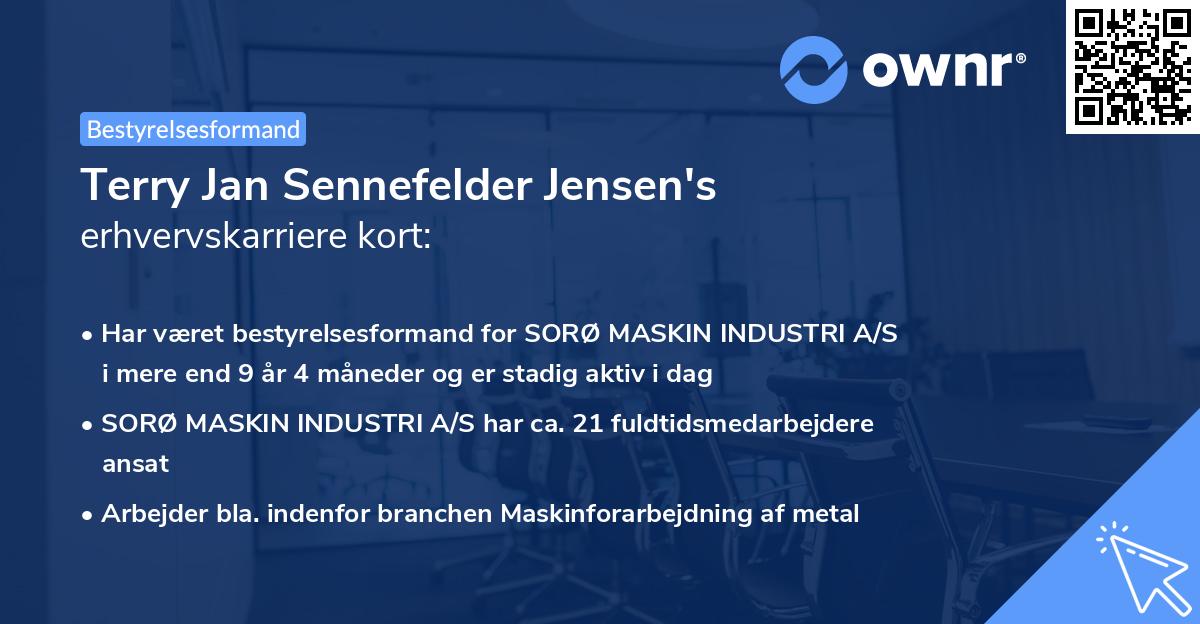 Terry Jan Sennefelder Jensen's erhvervskarriere kort