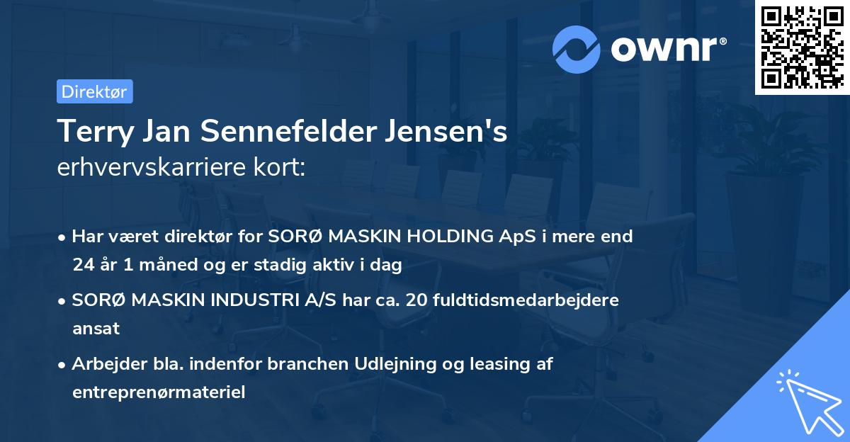 Terry Jan Sennefelder Jensen's erhvervskarriere kort