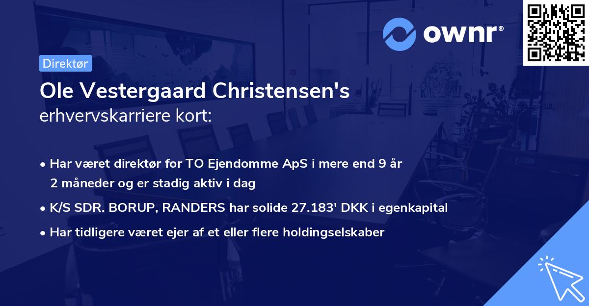 Ole Vestergaard Christensen's erhvervskarriere kort