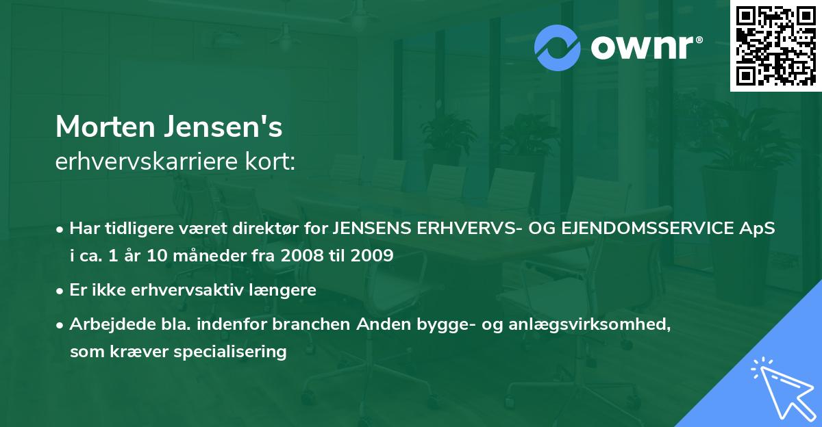 Morten Jensen's erhvervskarriere kort