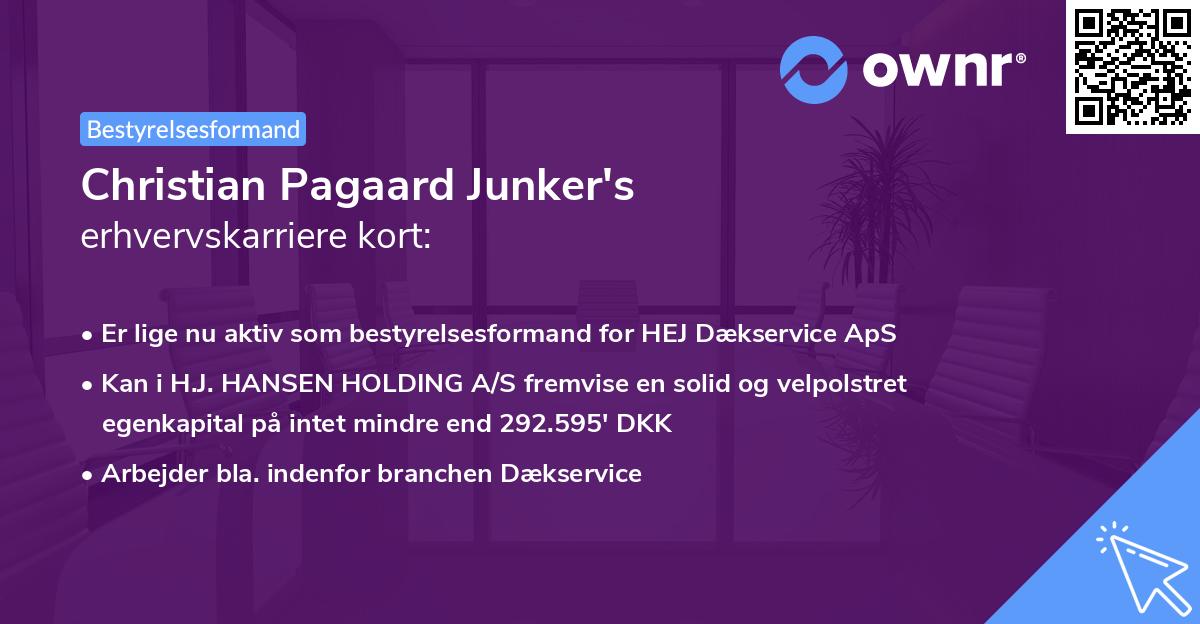 Christian Pagaard Junker's erhvervskarriere kort