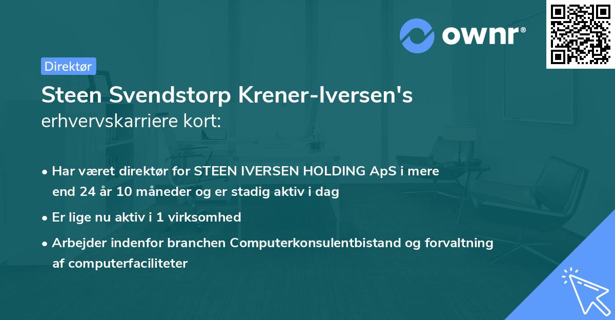 Steen Svendstorp Krener-Iversen's erhvervskarriere kort